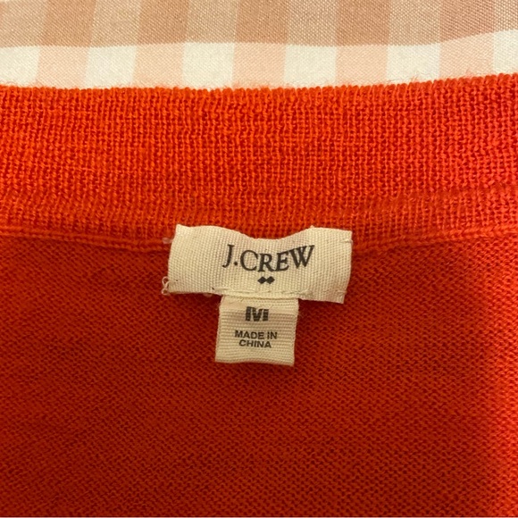 J Crew merino wool bright red 3/4 sleeve top - Picture 3 of 4